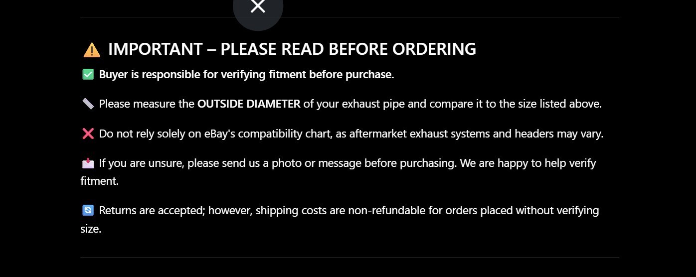 1.75″ MOTORCYCLE SHORT UNIVERSAL GP EXHAUST SHORTY MUFFLER PIPE 1 3/4 INCH