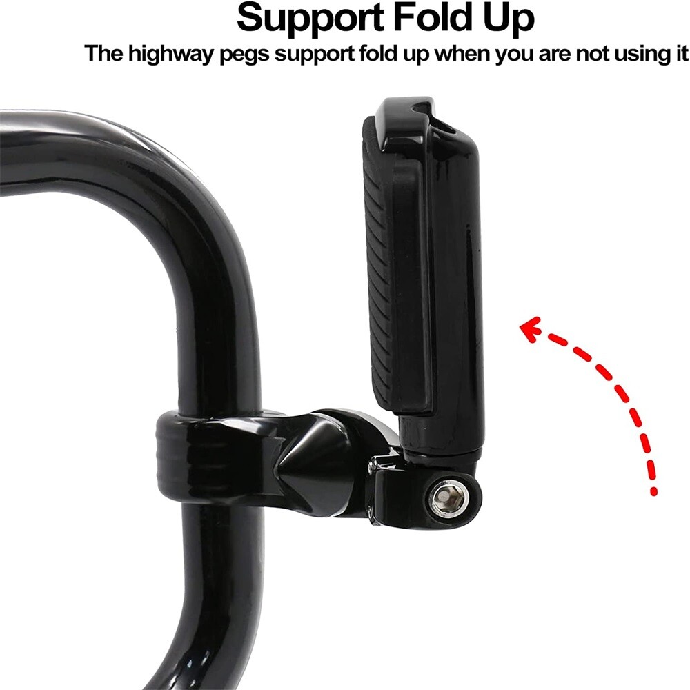 1.25″ Crash Bar Wider Foot Pegs w/ Mounts For Indian Roadmaster Chief Dark Horse