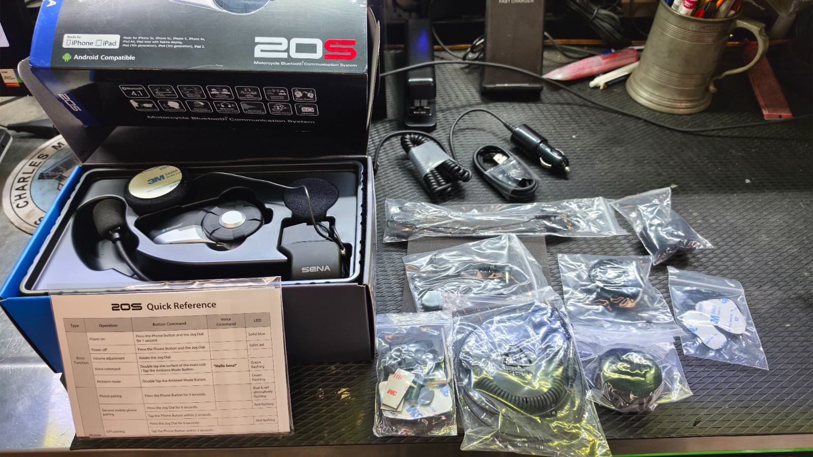 Sena 20S EVO Motorcycle Bluetooth Headset System Sound by Harman Kardon Speakers