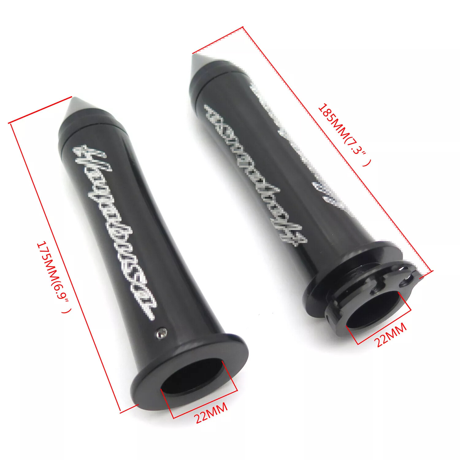 Custom 7/8″ 22mm Handlebar Grips For Suzuki Gsxr 1300 R Hayabusa All Year Black