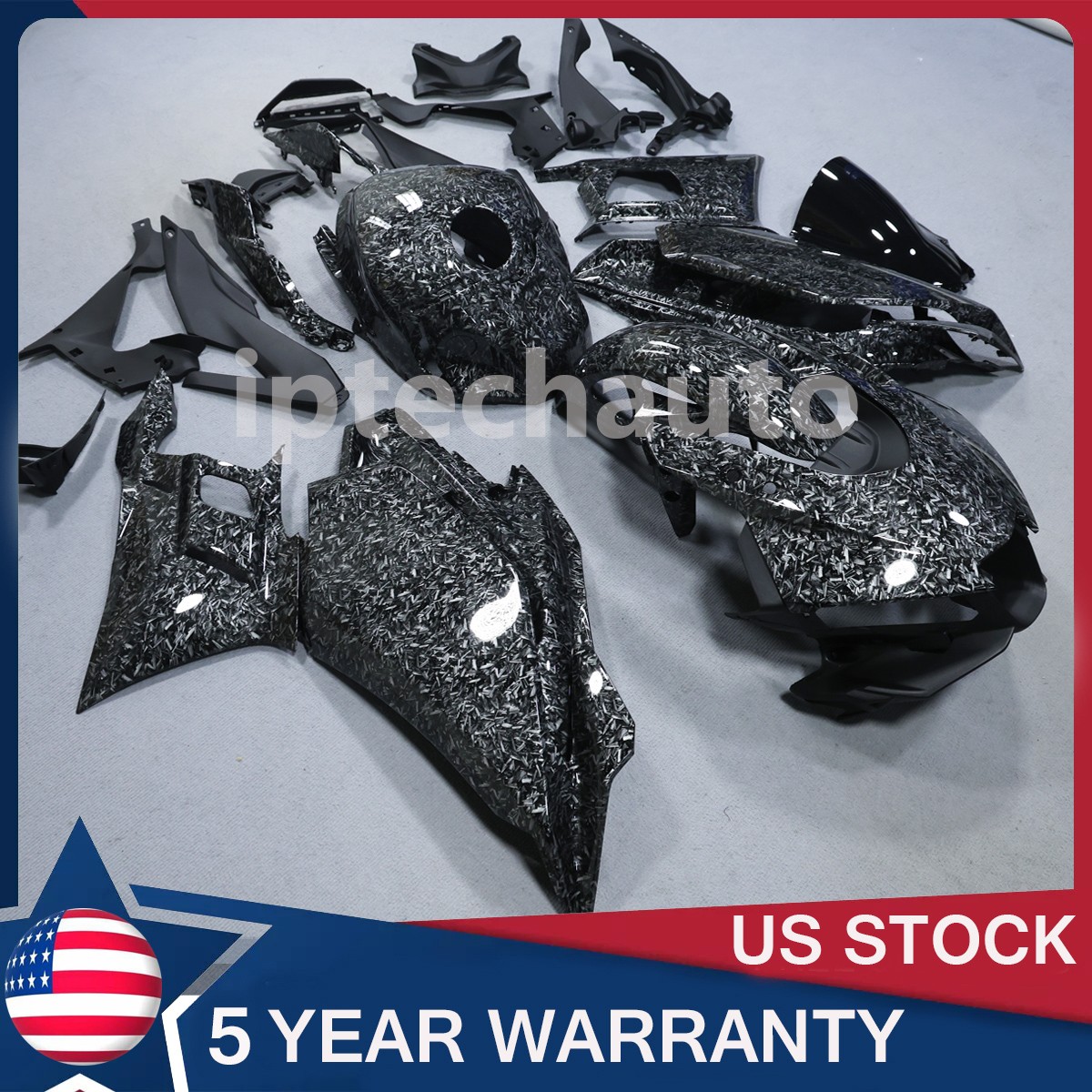 Black Forged Carbon Fiber Fairing Body Kit + Tank For Yamaha YZF R25/R3 2025 US