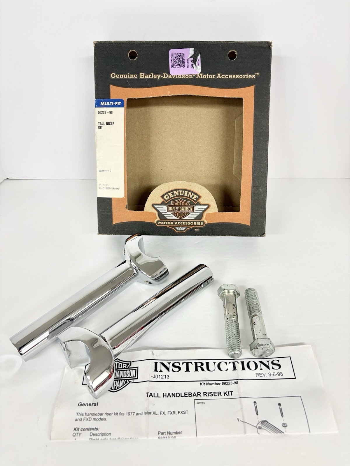 GENUINE Harley Davidson 56223-98 Tall Handlebar Riser Kit 6″