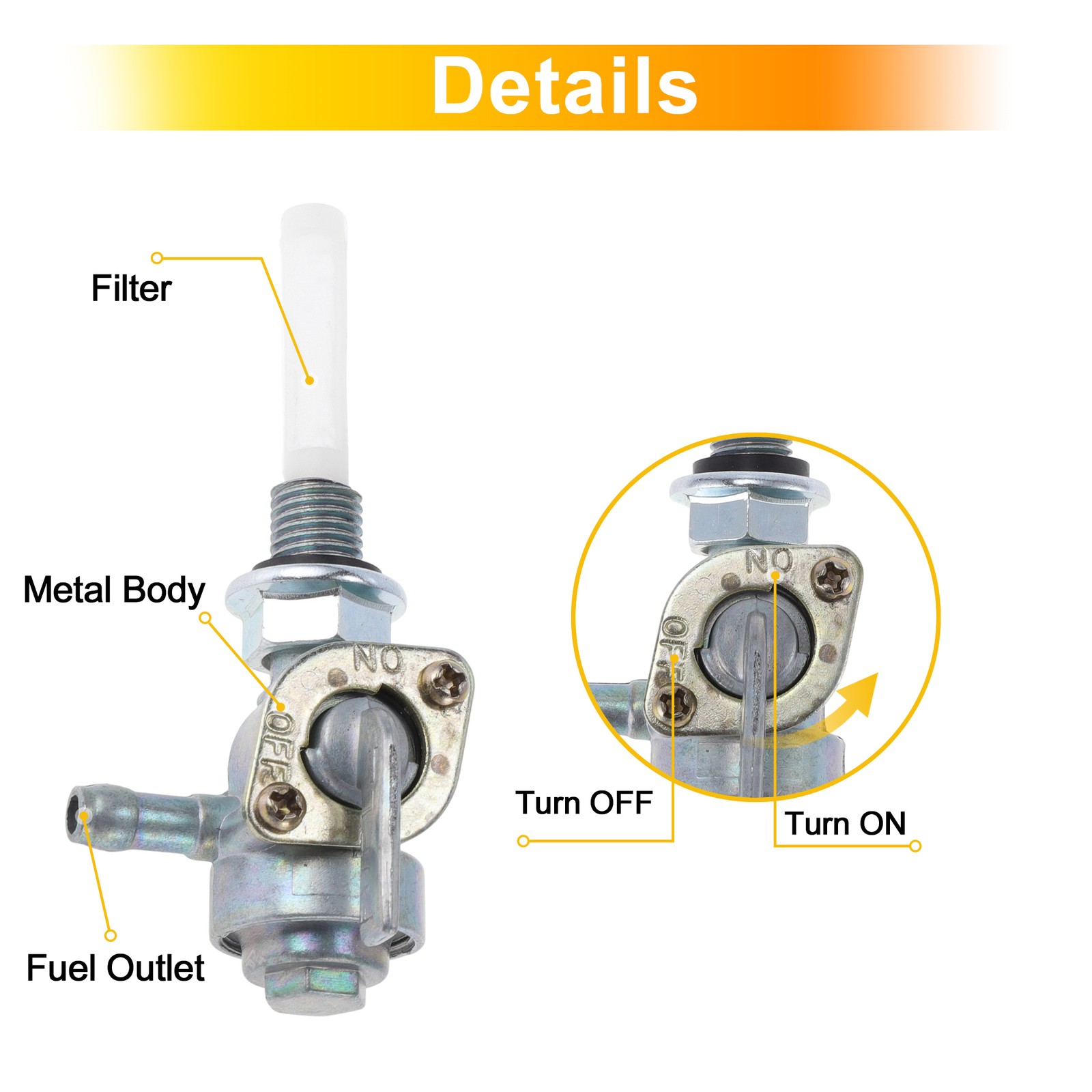 No.28-1783-V ATV Fuel Valve Petcock Gas Tank Switch for Honda 2KW to 4KW new