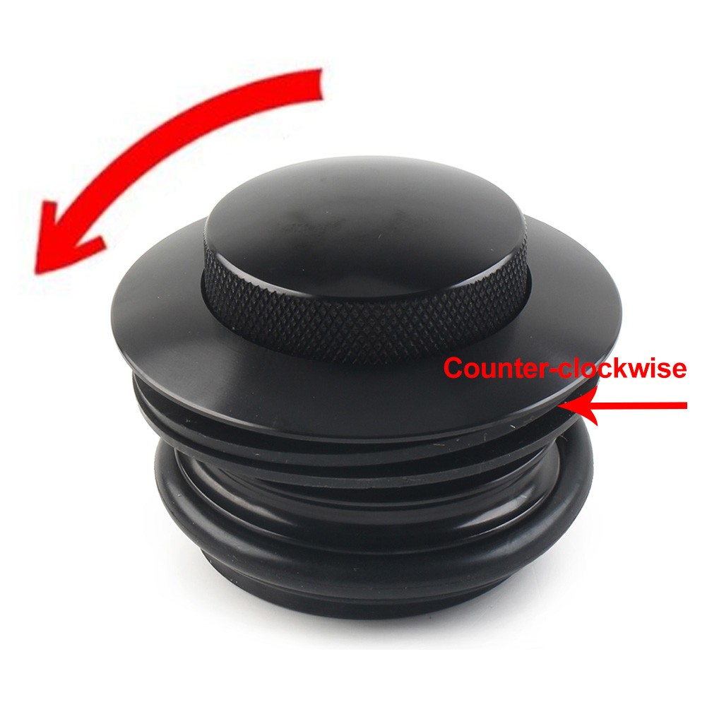 Black Motorcycle Left Hand Thread Fuel Tank Gas Cap Cover For Harley 1982-2017