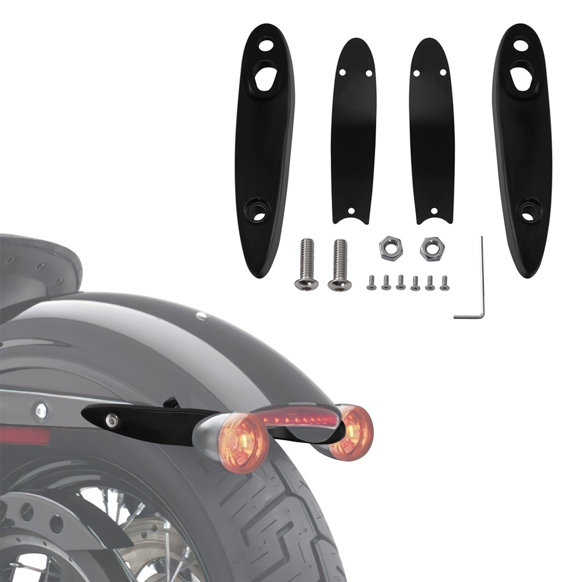 Turn Signal Extension License Plate Kit Fit For Harley Softail Standard 00-25 24