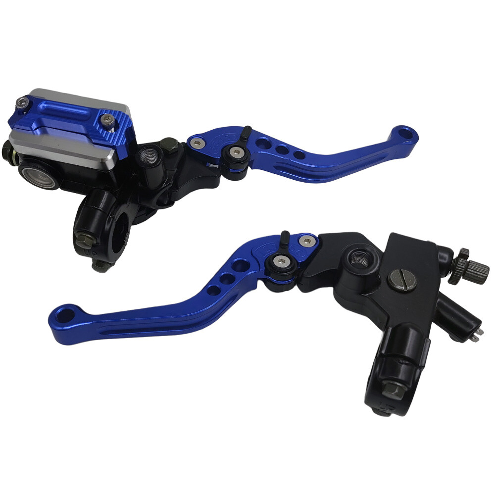 7/8” 22mm Blue Motorcycle Brake Clutch Master Cylinder Lever Set