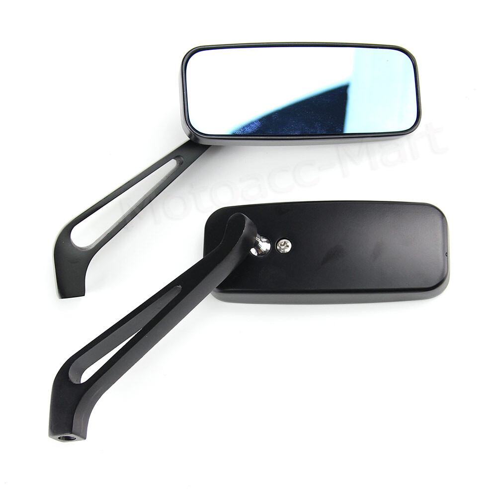 Motorcycle Rectangle Steady Rearview Mirrors 8mm/10mm For Honda Suzuki USA