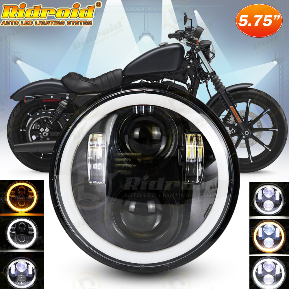 5 3/4 5.75″ LED Headlight Projector Halo DRL For Harley-Davidson Iron 883 XL883N