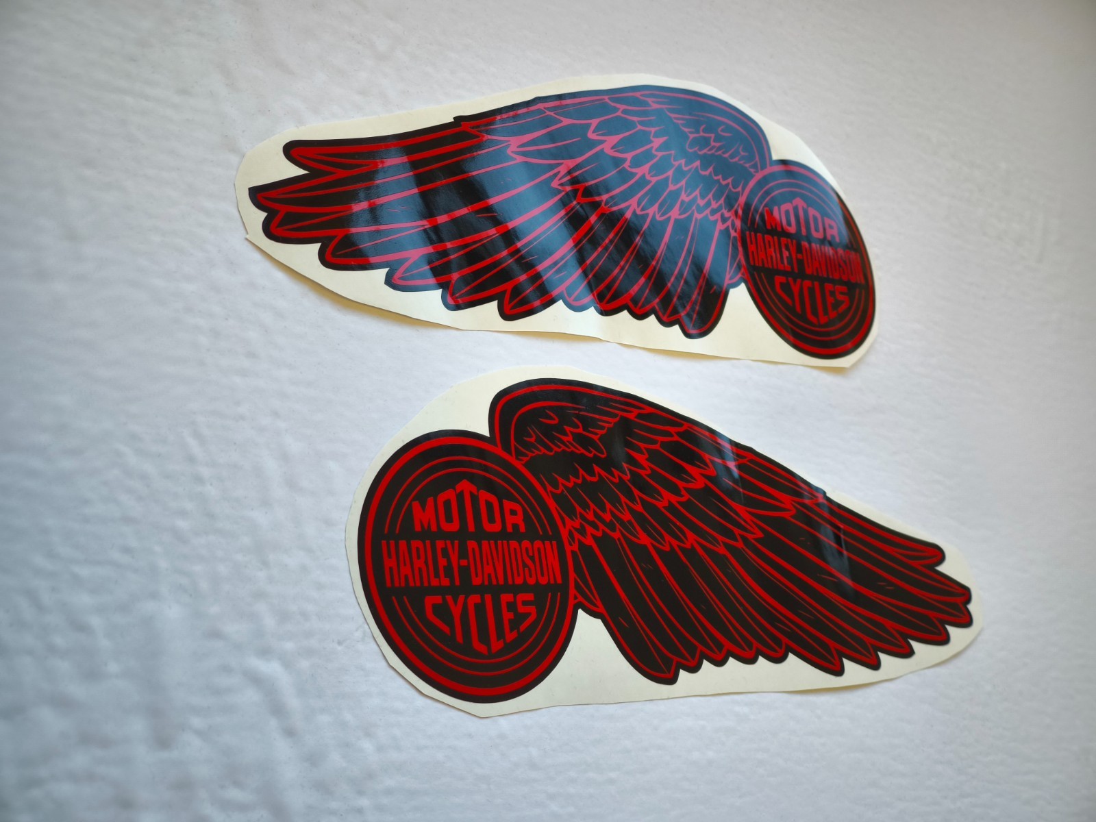 Harley Davidson black red wings set of 2 tank decal stickers 9.85×3,55″25x9cm