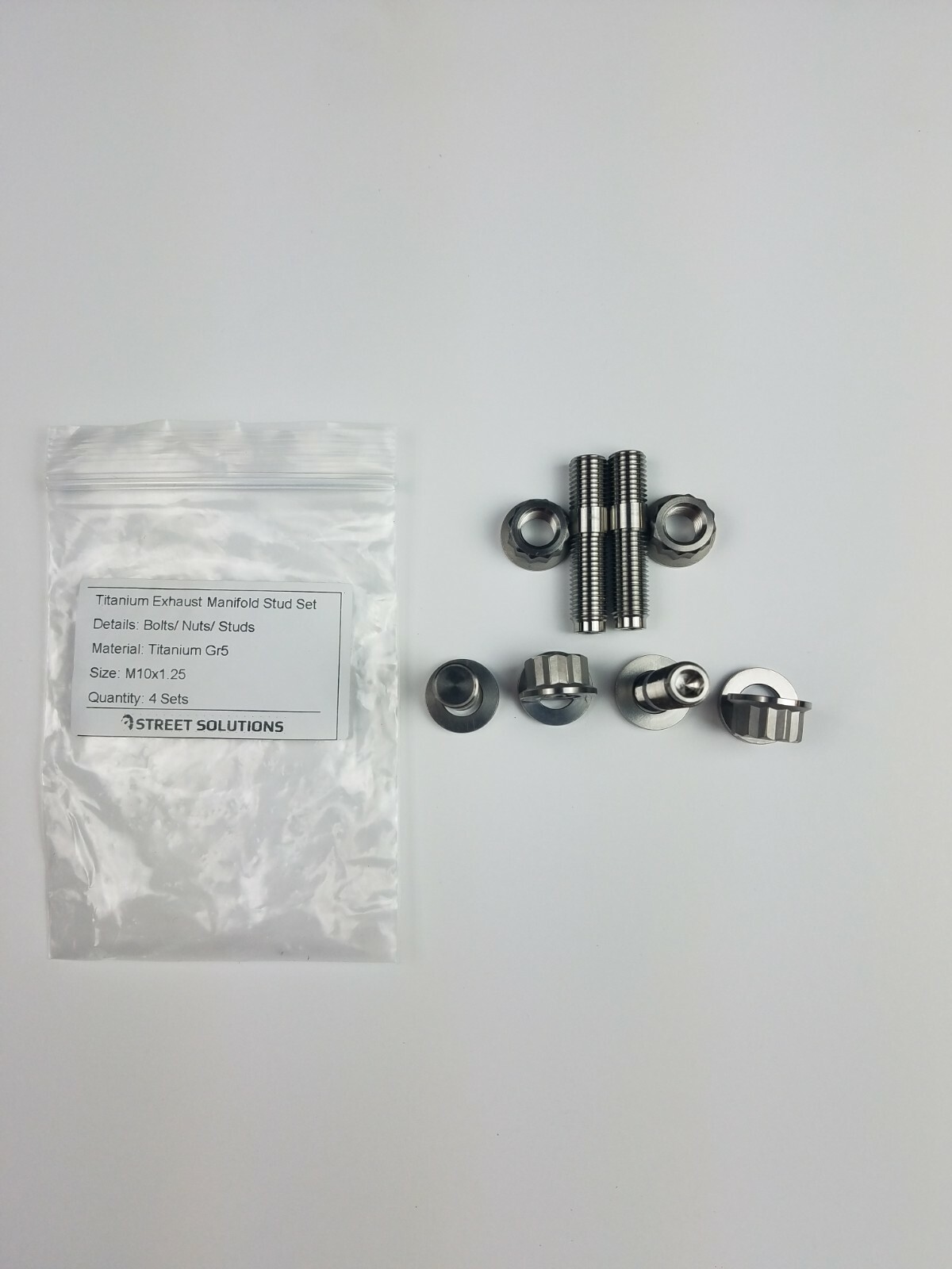 Titanium Exhaust Stud, Nut, Washer set of 4 M10 x 1.25×45 Toyota Manifold