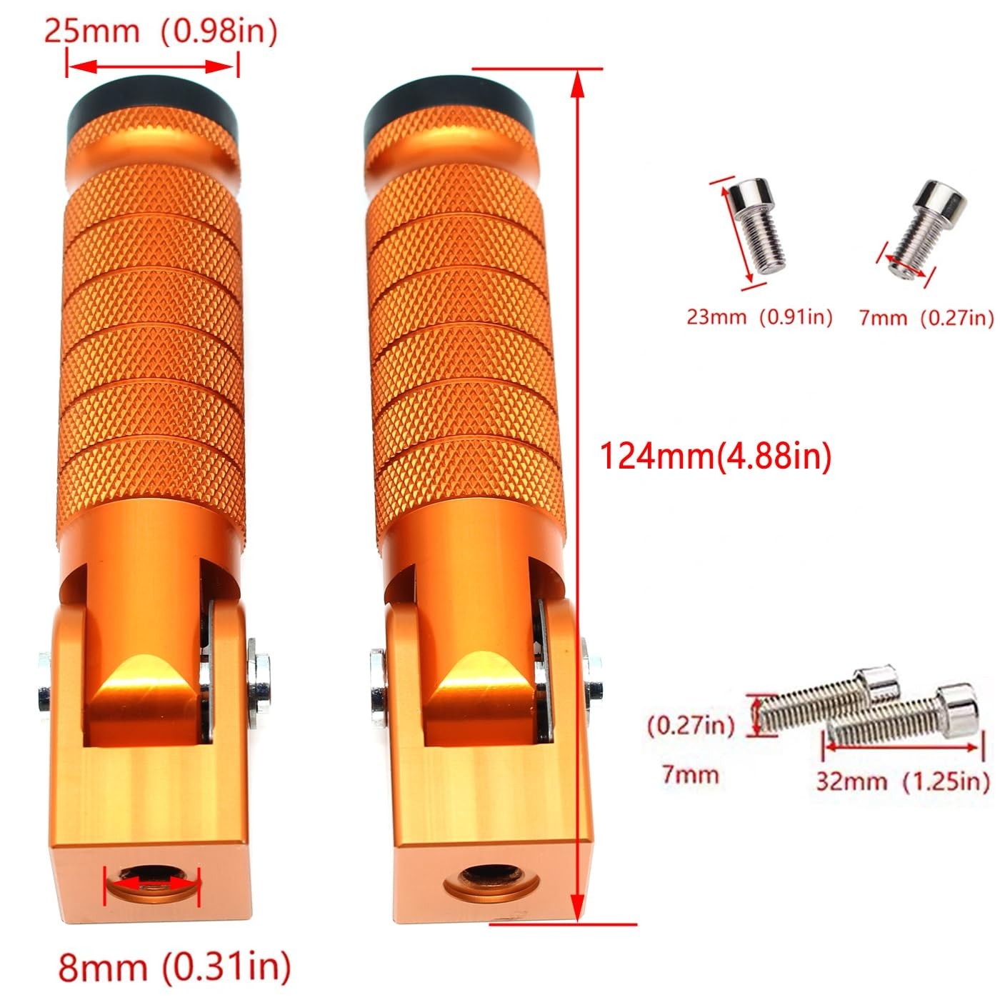 Folding Foot Pegs for Motorcycles & Bicycles – 90° Adjustable Footrests for Ebik