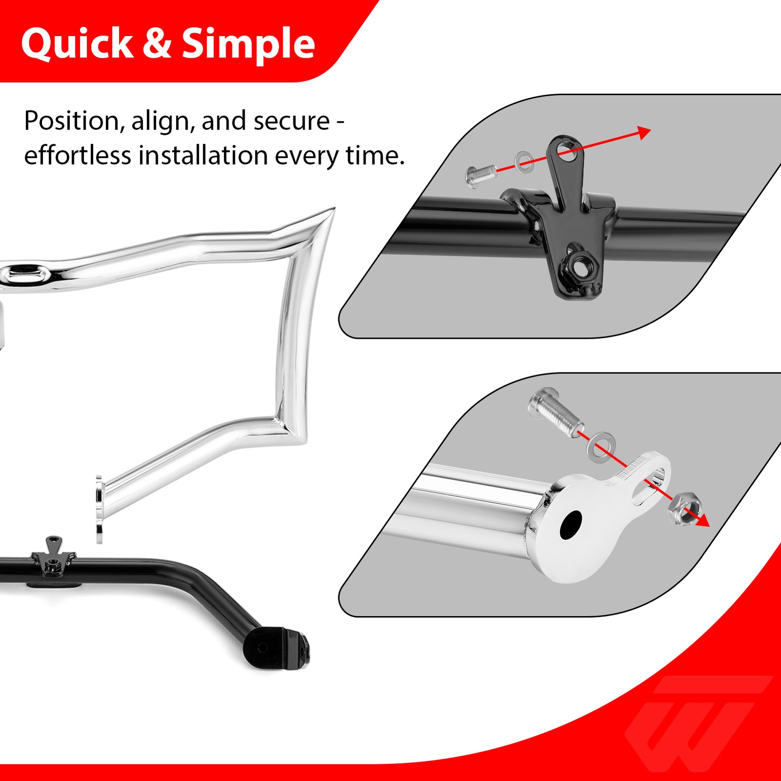 1 1/4 ” Rust-proof Bolt-On Front Highway Crash Bar For Harley Touring Road Glide