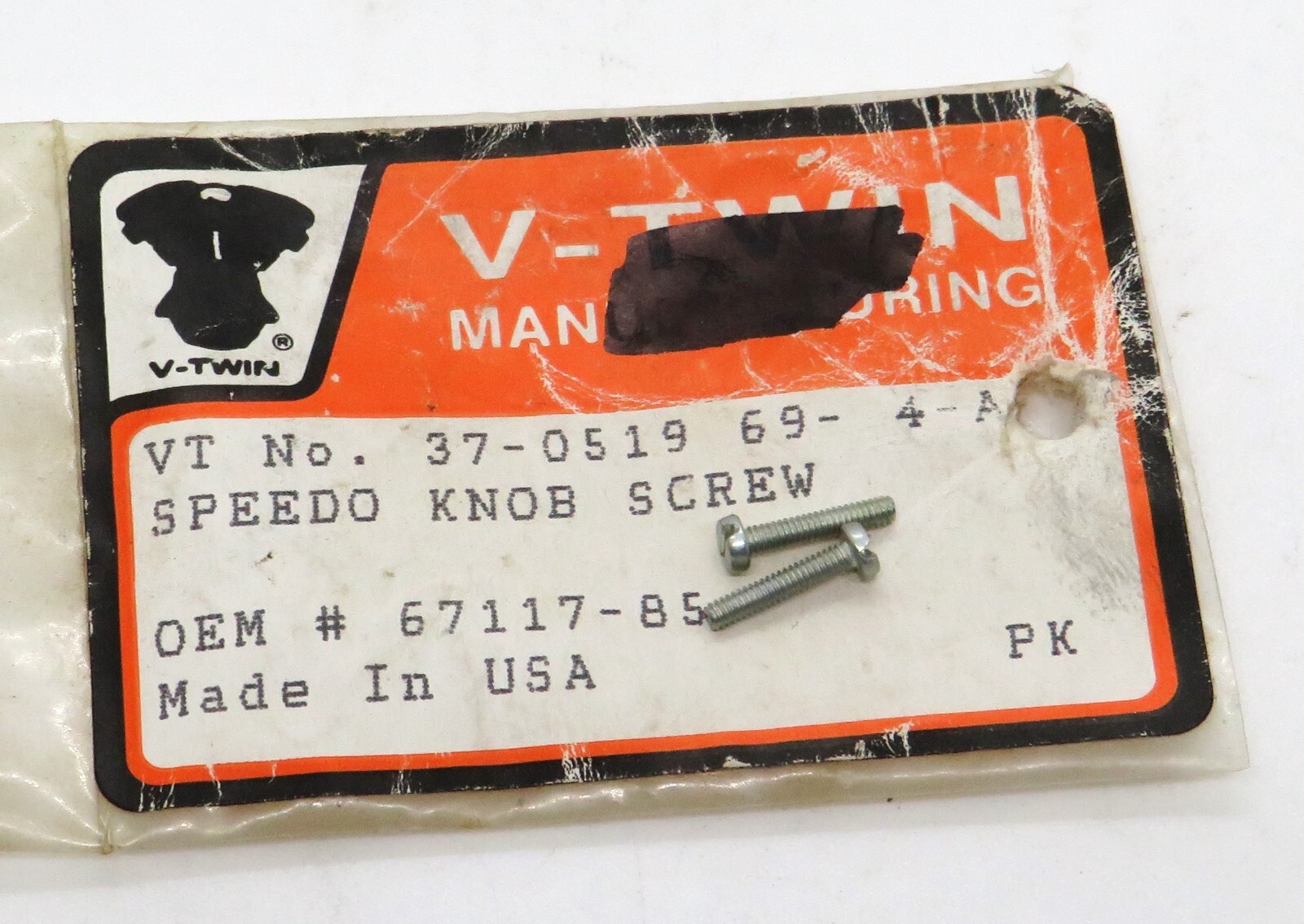 37-0519 V-Twin Speedometer Reset Knob Screws (set of 2) for Harley-Davidson