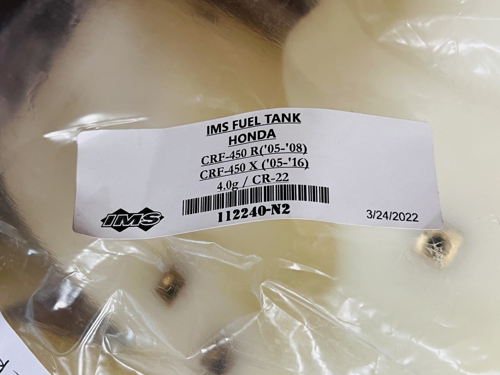 IMS Natural Oversized Large Capacity 4.0gal Gas Tank For Honda CRF-450R CRF-450X