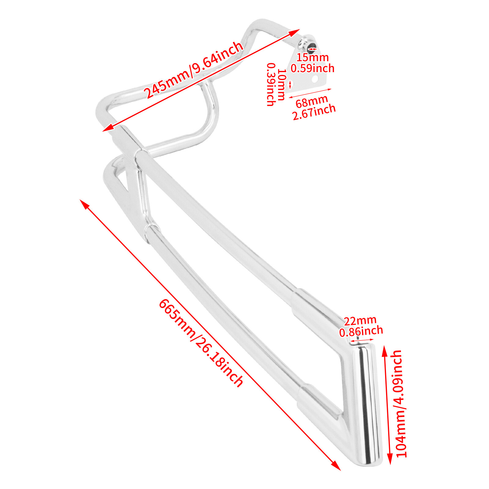 Chrome Hard Saddlebag Guard Rails For Harley Touring Road King Glide 2014-2023