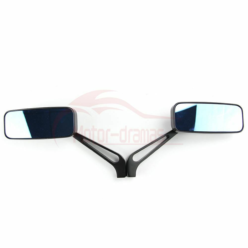Black Motorcycle Rearview Side Mirrors 8mm 10mm Mount For Kawasaki Suzuki Honda