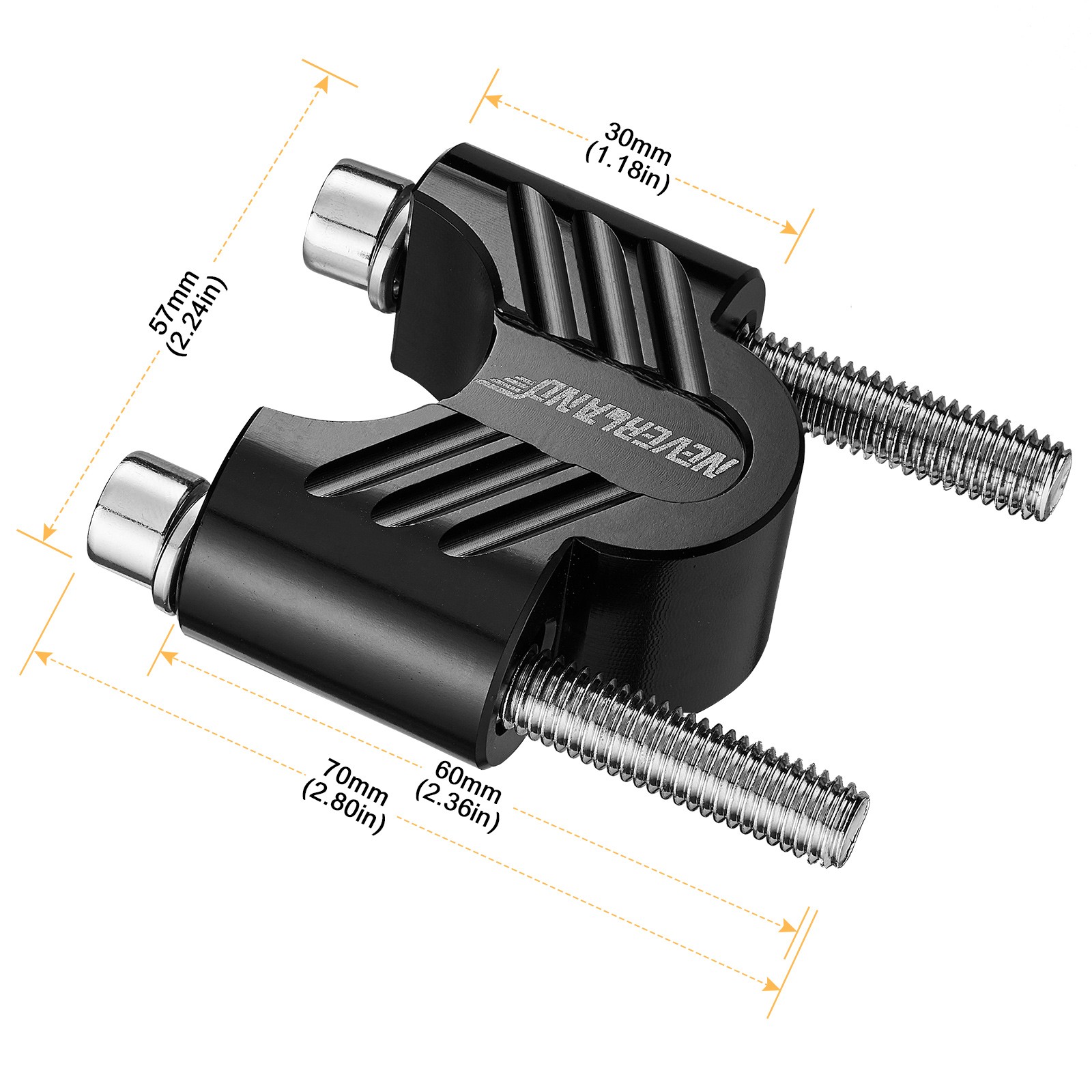 Black Handlebar Risers 28MM 1 1/8″ Fat Bar Risers Mount Clamps Adaptor Motorbike