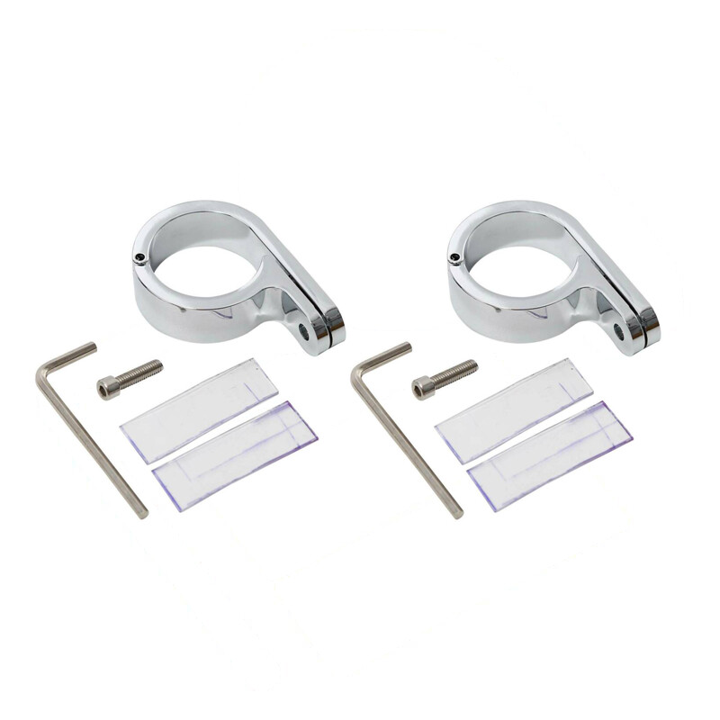 2PCS 1 1/4″ 32mm Chrome Universal Handlebar Mounts Clamp Clock Fit For Harley