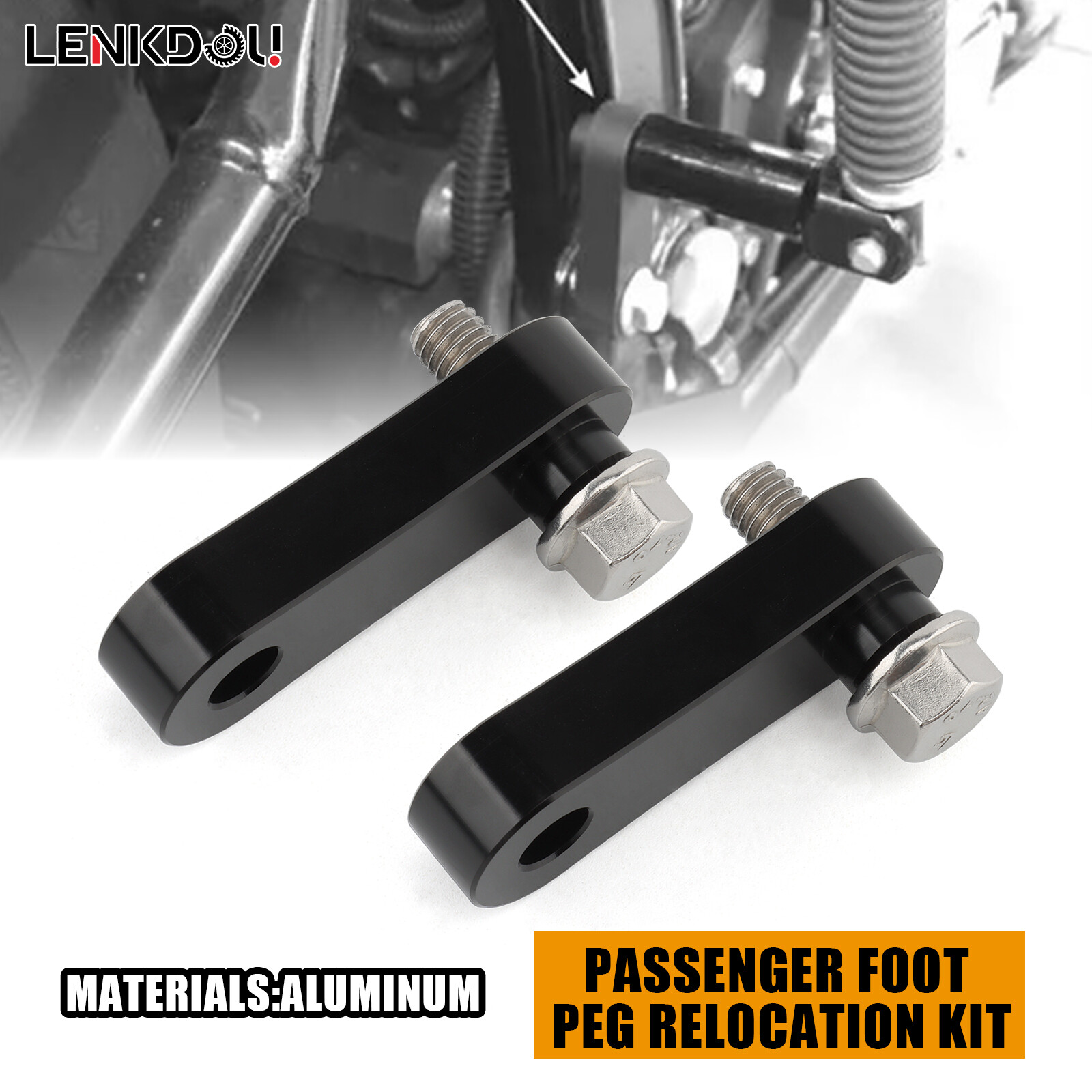 Pair Passenger Foot Peg Relocation Mount Kit For Harley Softail FXST FLST 86-17