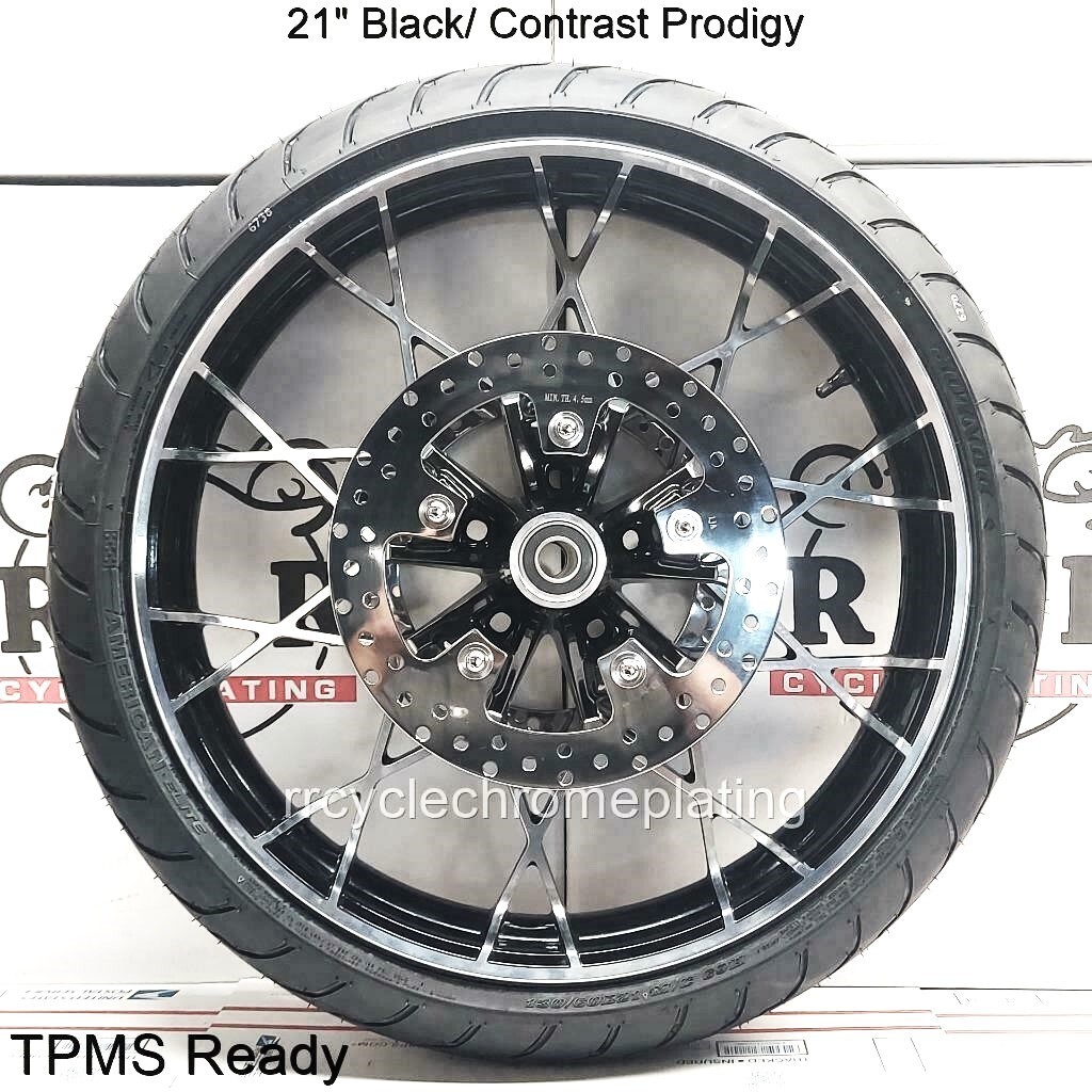 Harley 21″ Black /Cut Prodigy Front Wheel Tire Rotor 08-23 Street Glide Special