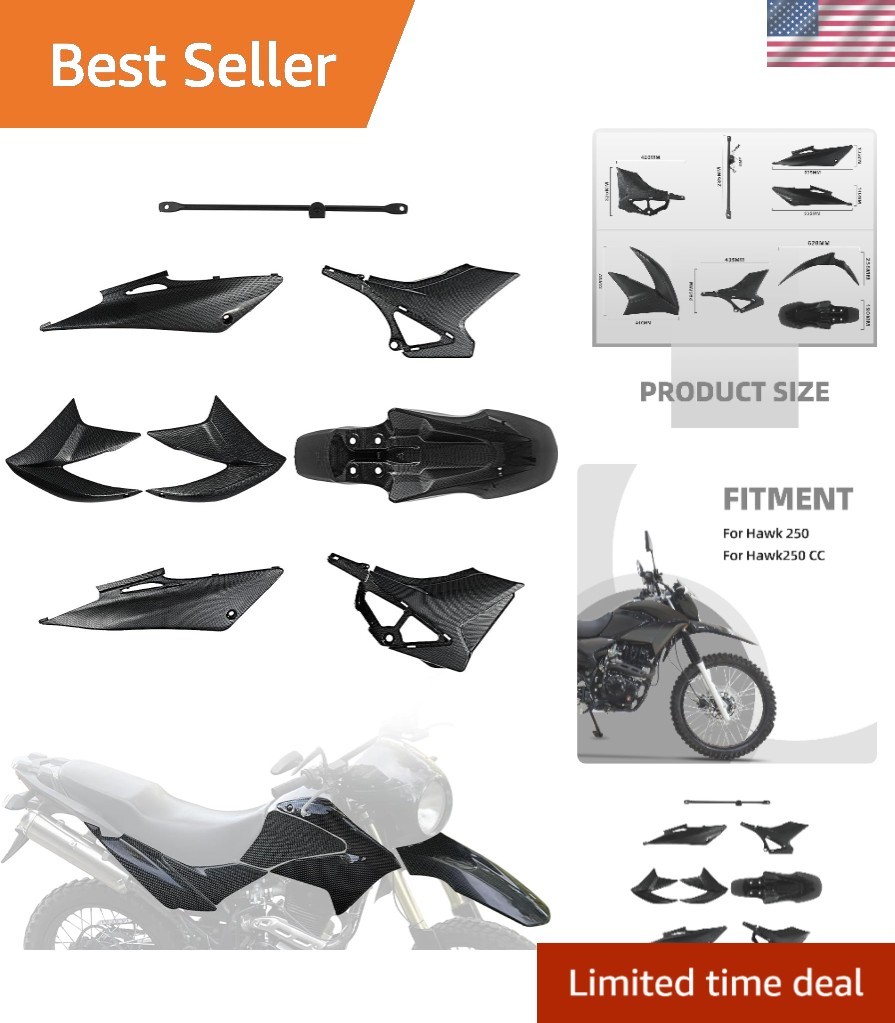 Complete Fairing Body Work Kit for Hawk 250 – Stylish Carbon Fiber Design