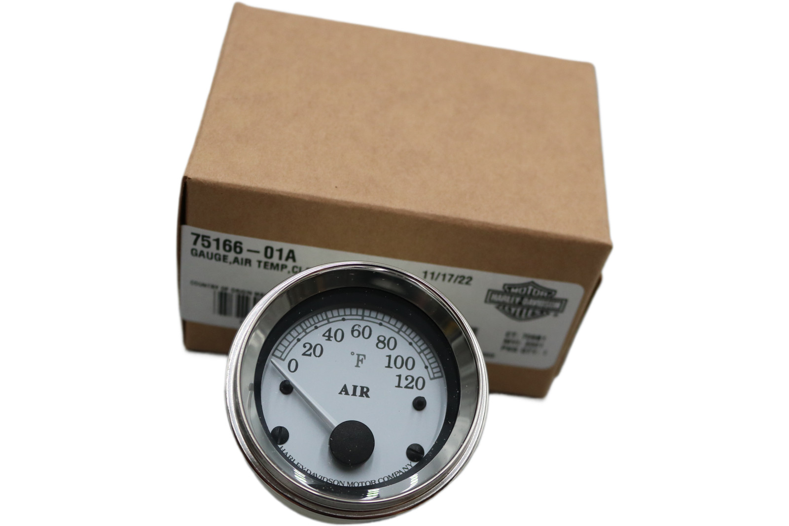 75166-01A NEW OEM 1997-2013 HARLEY-DAVIDSON TOURING AIR TEMP GAUGE SILVER FACE
