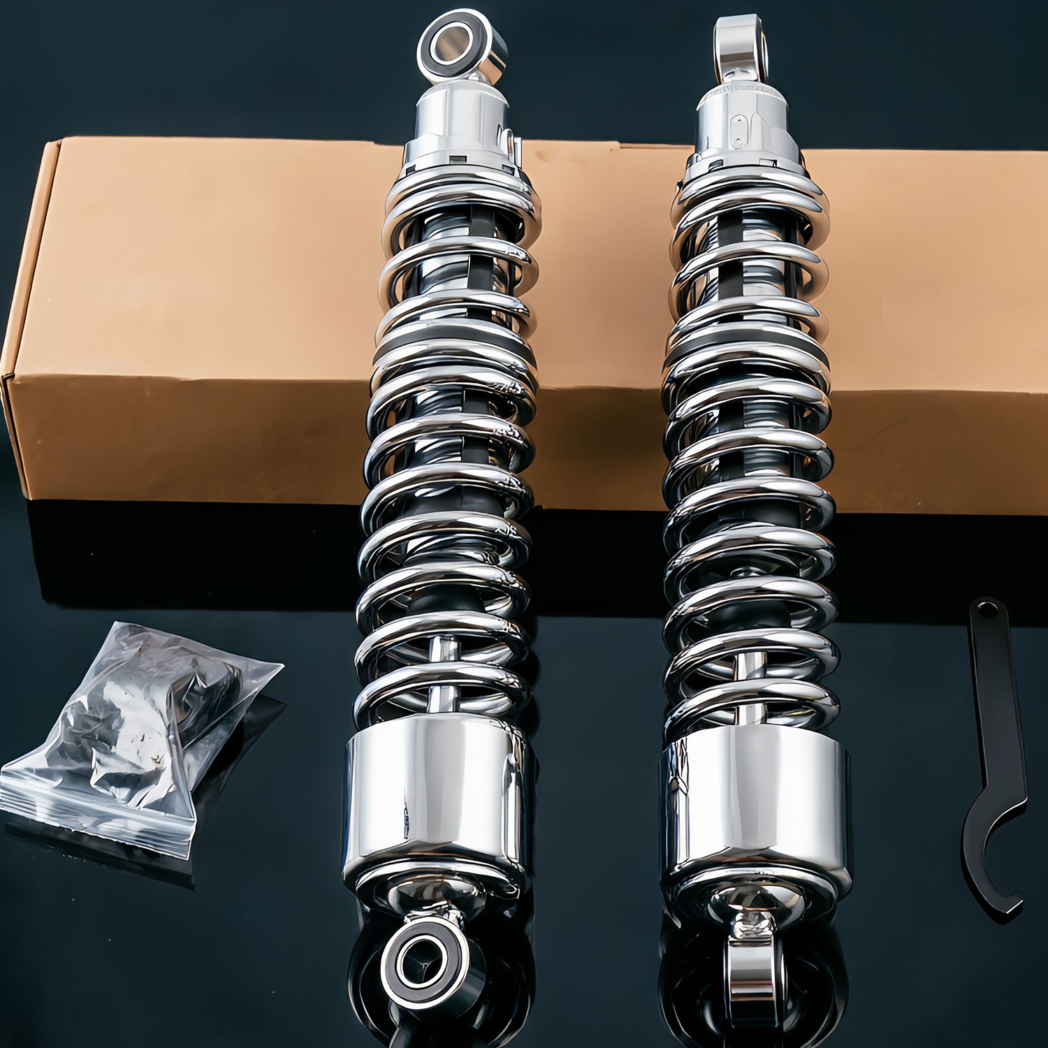 Pair For Harley Sportster XL 1200 883 Glide Classic 15″ in Rear Shocks Absorbers