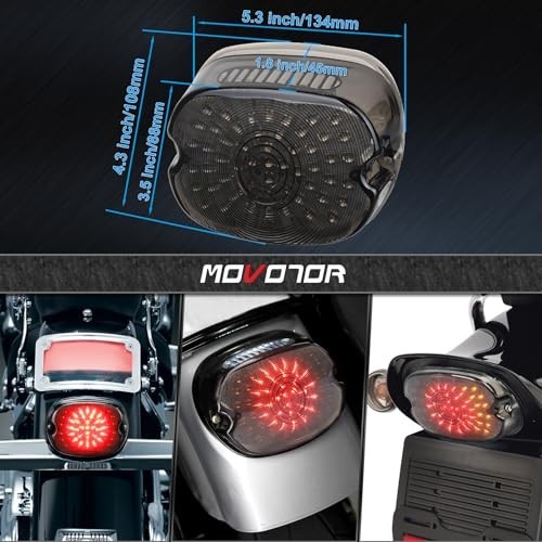 LED Tail Light Motorcycle 12V Run Brake Turn Signal Smoke Lens Waterproof IP67