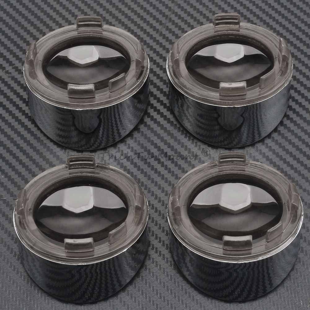 4PCS Smoke Turn Signal Light Lens Cover Chrome Bezel Visor For Harley Softail US