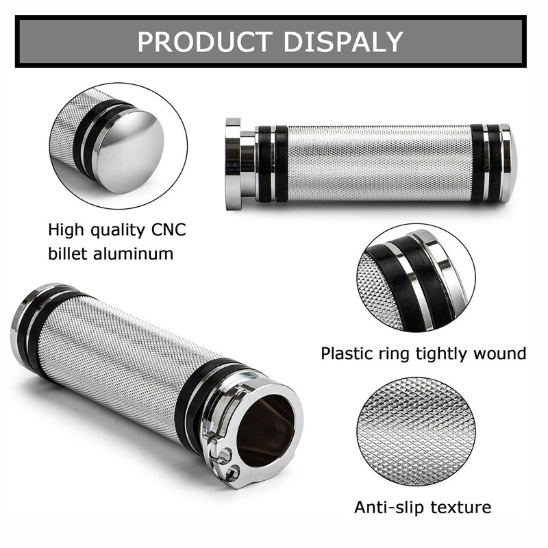 1″ 25mm Knurled Handlebar Hand Grip For Harley Touring Road Glide Dyna Softail