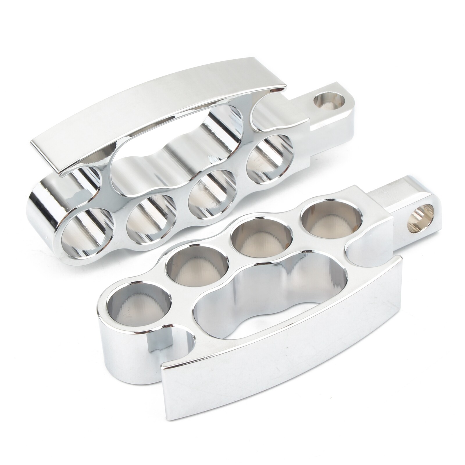 2X Chrome Foot Pegs Male Mount For Harley Bobber Chopper Cruiser Dyna Sportster