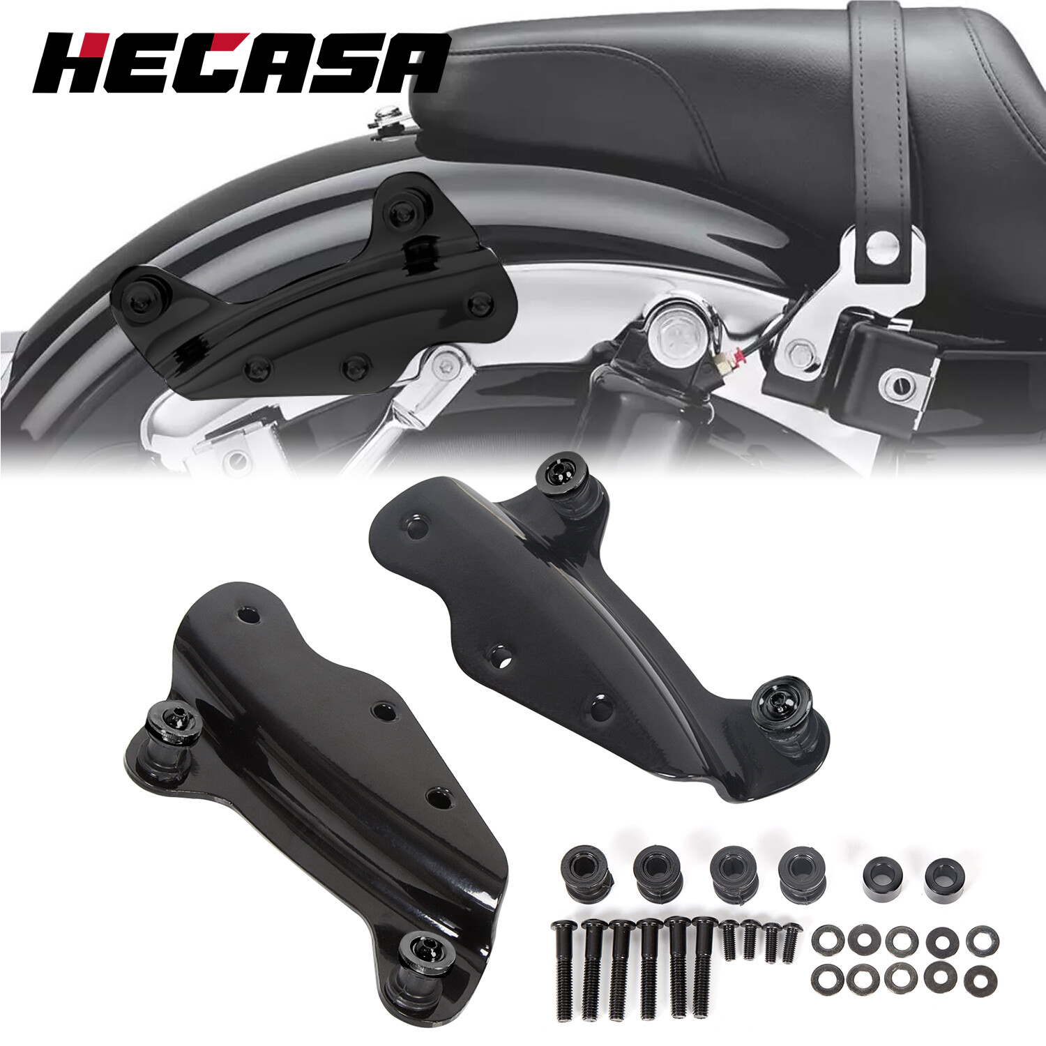 Black 4 Point Docking Hardware Kit For Harley 2009-2013 Touring Road King Glide
