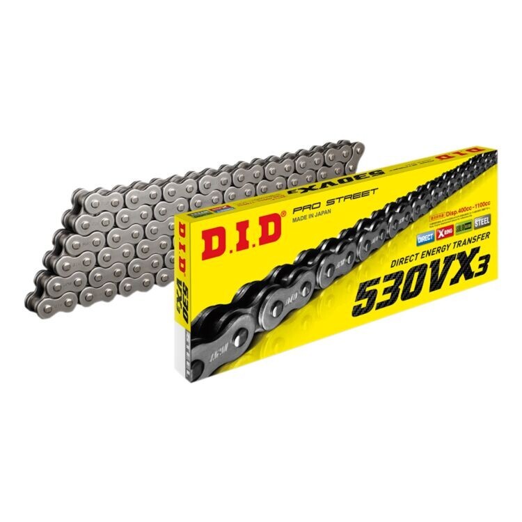 DID 530 VX3 Pro Street Natural Steel X-Ring Chain D.I.D 530VX3 118 Links
