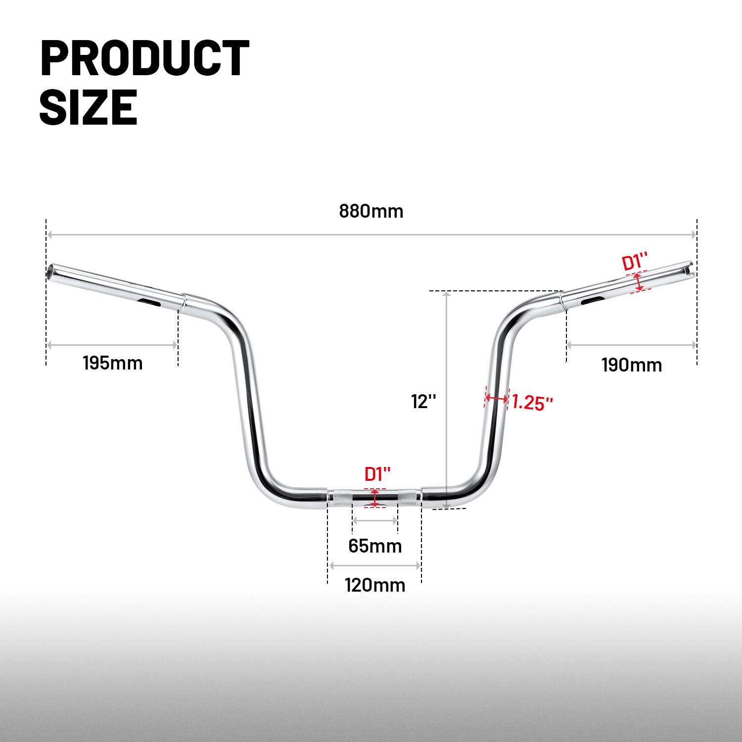 12”/14”/16″ Rise Ape Hanger 1 1/4″ Handlebar Fit For Harley Heritage Softail