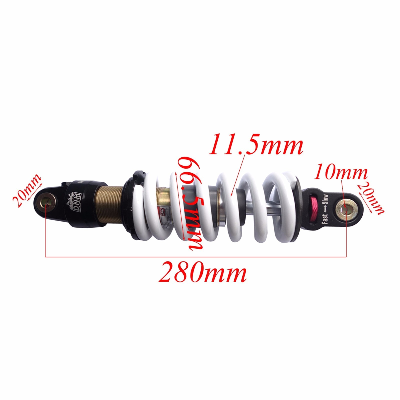 DNM Adjustable Rear Shock 280mm 11.5 inch For Kawasaki KLX110 TTR110 CRF110