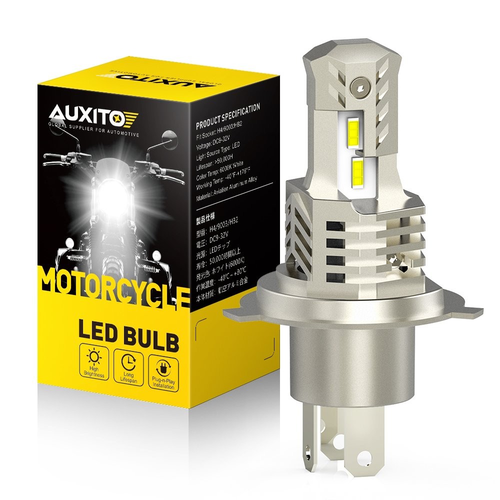 H4 COB LED Bulb HID White 360 Hi/Low Beam Motorcycle Headlight 6000K High Power