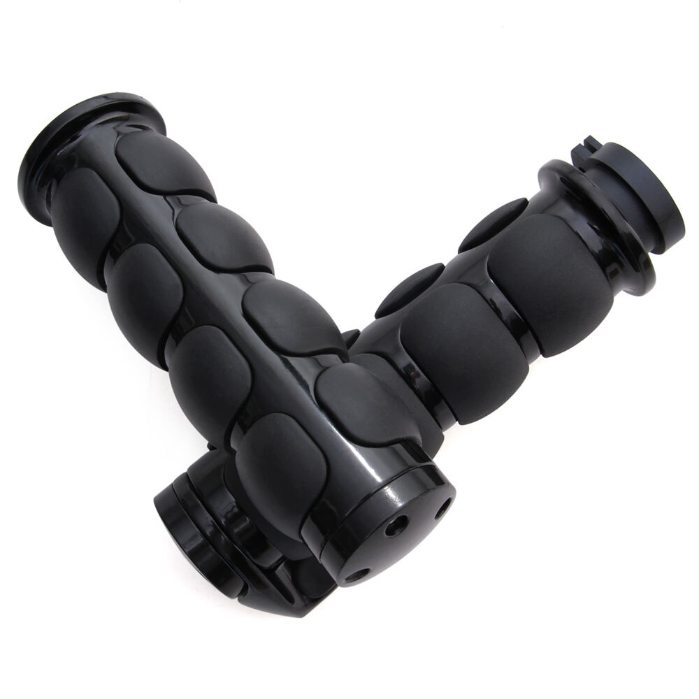 Black Motorcycle 1″ INCH Hand Grips Handlebar w/ Throttle For Harley Dyna Yamaha