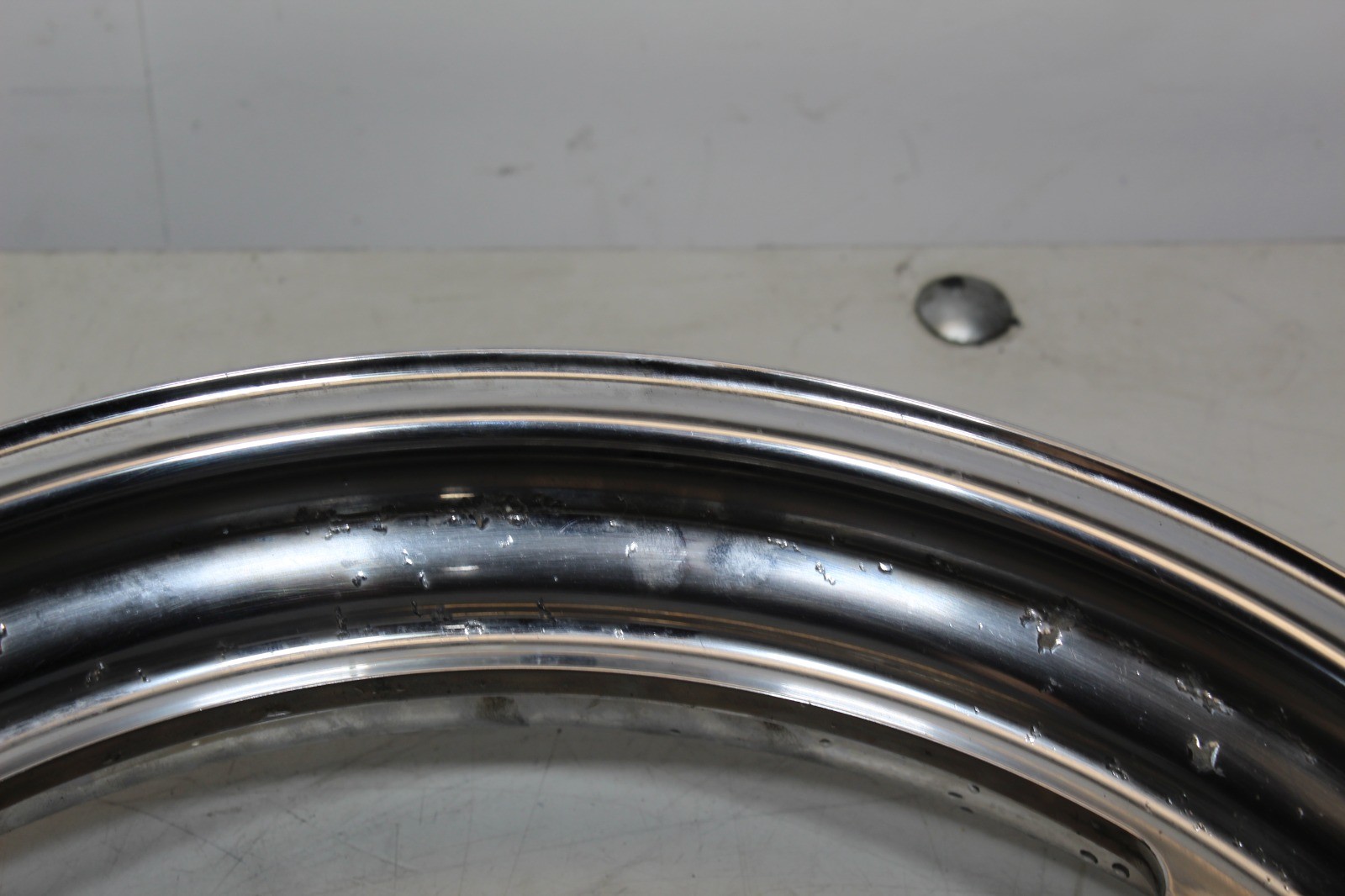 Buell X1 S1 M2 PM Chrome Plated Wheel Set 17×3.5 17×5.5″ Straight Pitting