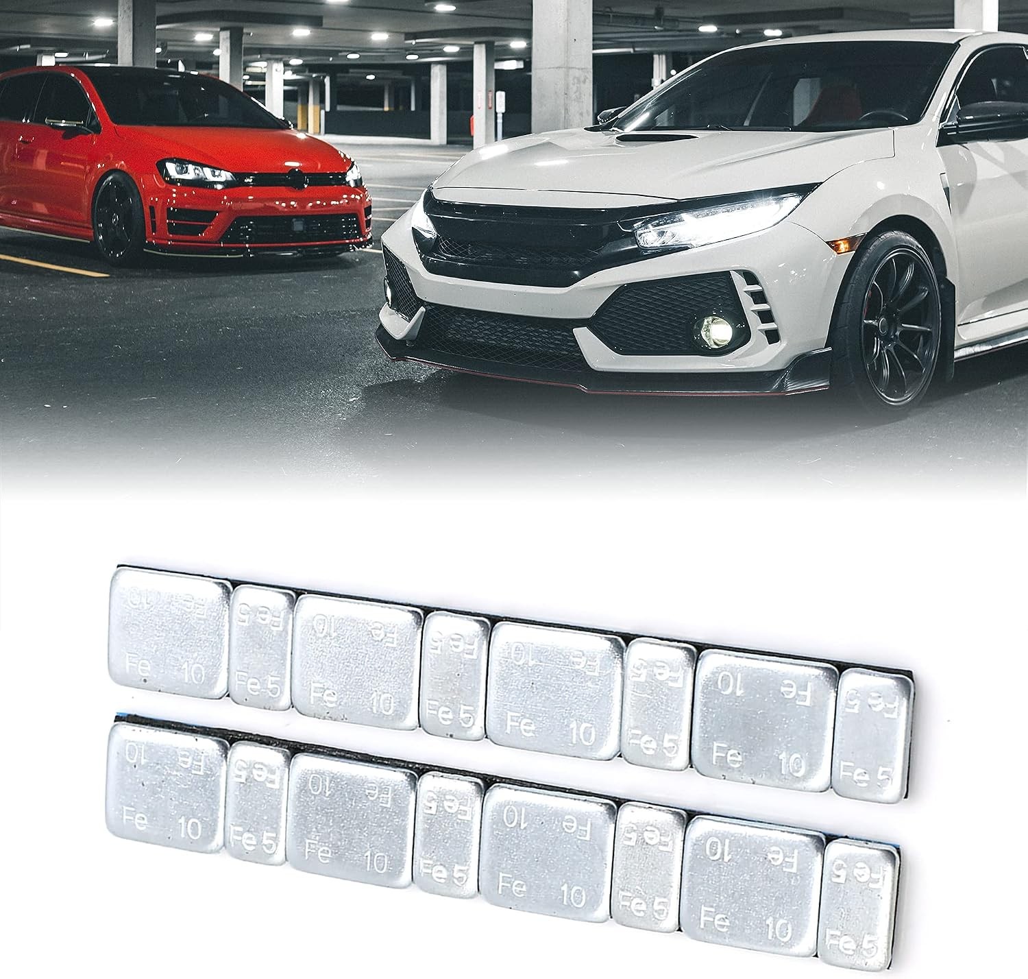 Adhesive Back Wheel Balance Weights Strips Motorcycle, 124x18mm, 2.1oz, 2pcs