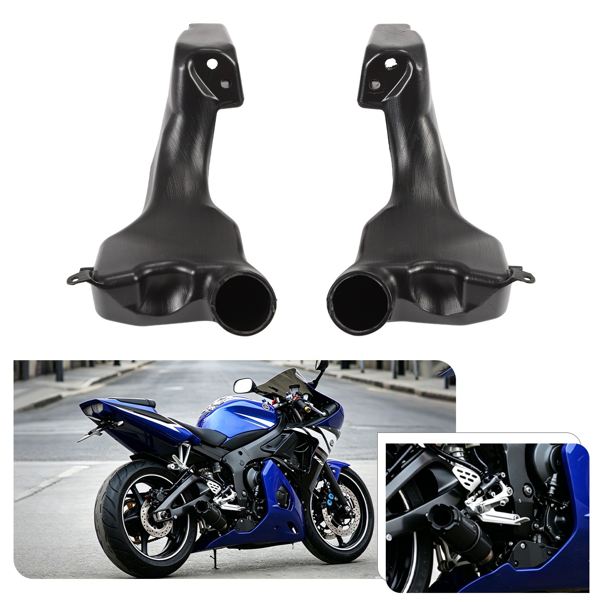 Injection Ram Air Intake Tube Duct For Yamaha YZF R6 2003-2005 / R6S 2006-2009