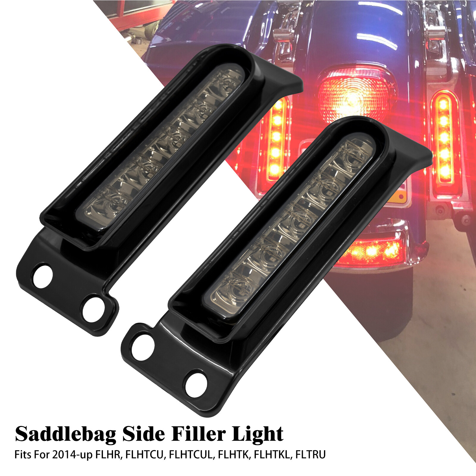 Accent Saddlebag Filler Support LED Inserts Light Fit For Harley Touring 2014-UP