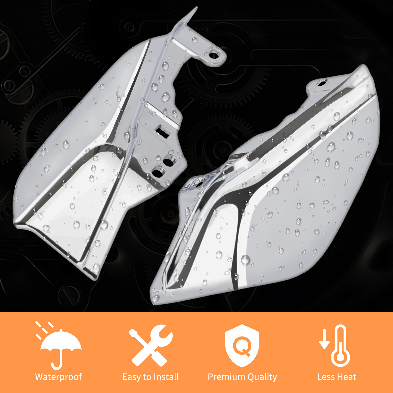 Mid-Frame Air Deflector ABS Heat Shield Chrome For Harley Road King 2009-2024