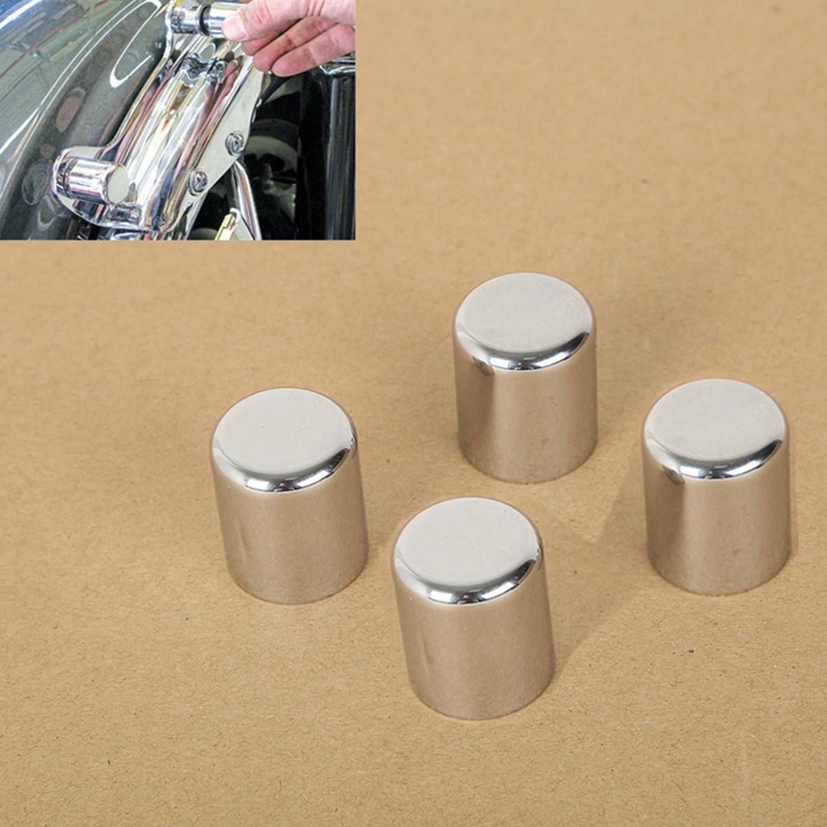 Chrome 4 Point Docking Hardware Kit w/ Cover Fit For Harley Touring 2009-2013