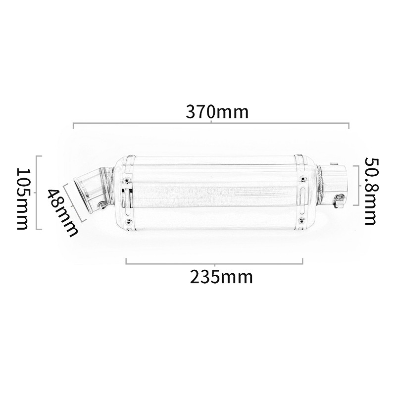 310 370 440mm Universal Motorcycle Exhaust Pipe Slip On 51mm Muffler DB Killer