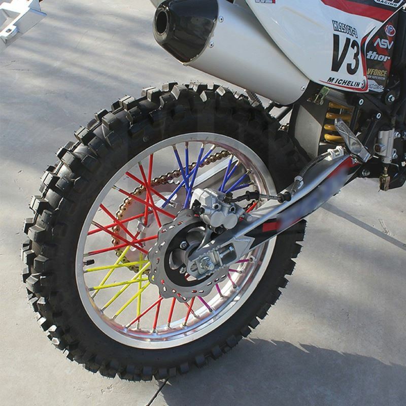 72 Motorcycle Dirt Bike Spoke Skins Covers Wraps Wheel Rim Guard Protector Bike