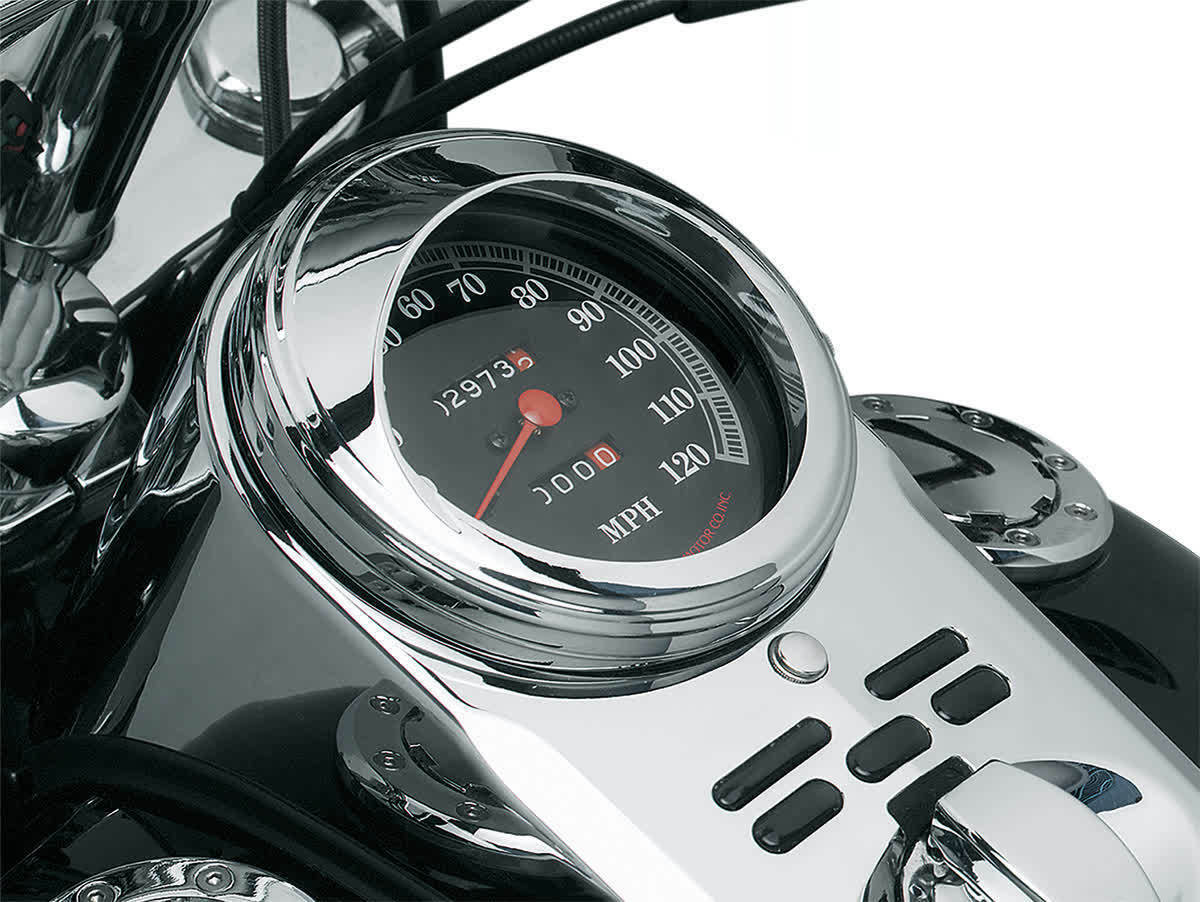 Aluminum Chrome 5″ Odometer Gauge Cover for Harley 99-07 Road King FLHR Softail