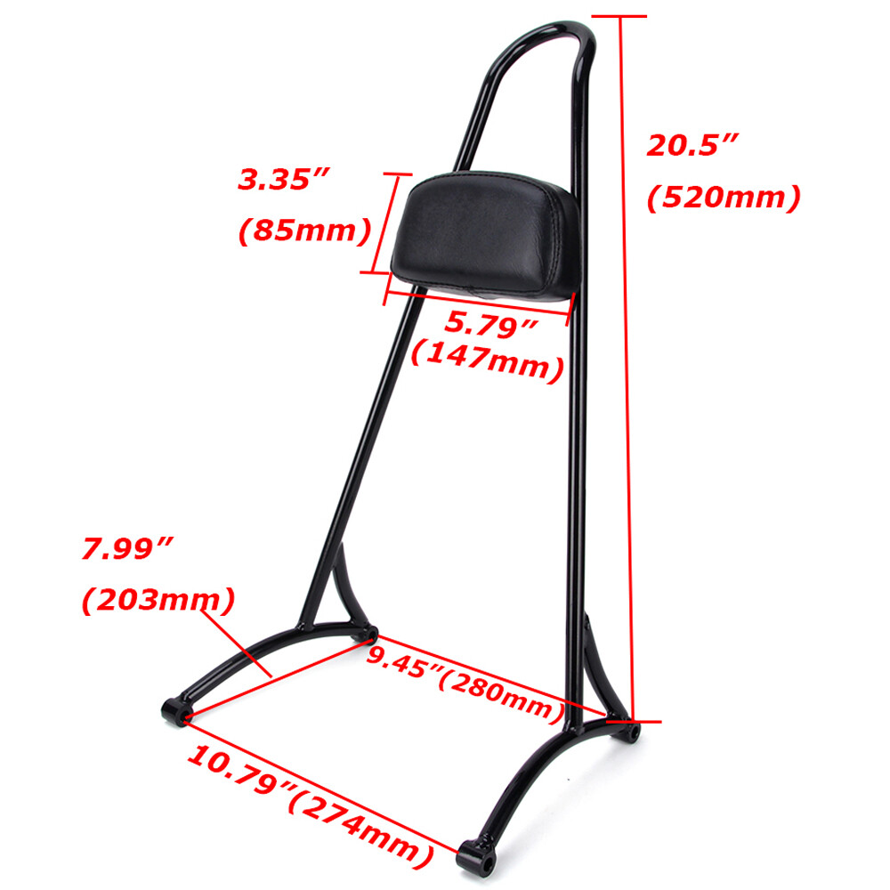 Tall Sissy Bar Passenger Backrest For Harley Sportster XL 1200 883 Iron 72 48 XR