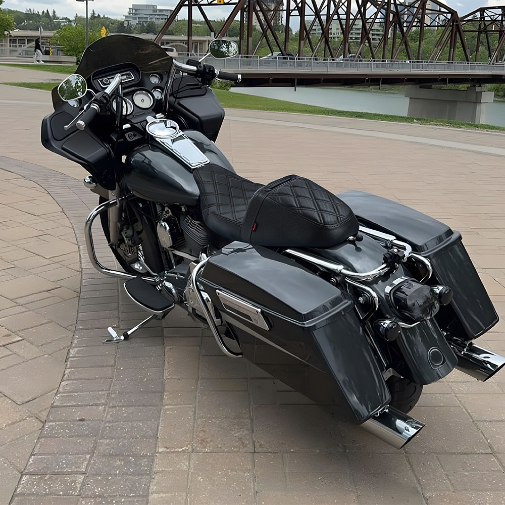 Diamond Thicker Comfortable Step Up Seat For Harely Electra / Road Glide 1997-07