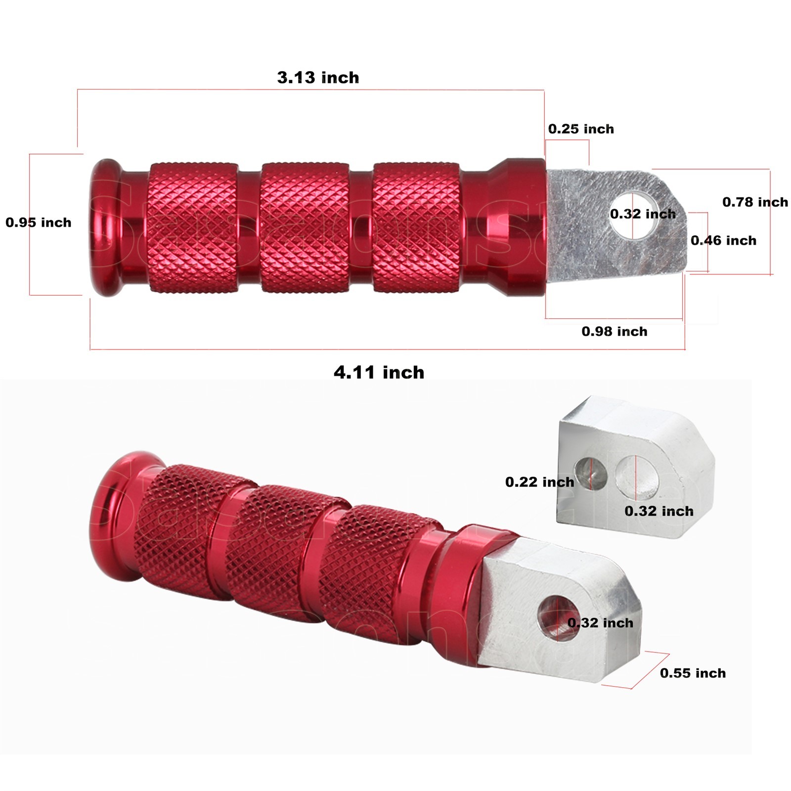 [SASA] Compatible With Suzuki Pink-Red S1 CNC Anodized FRONT + REAR Foot Pegs
