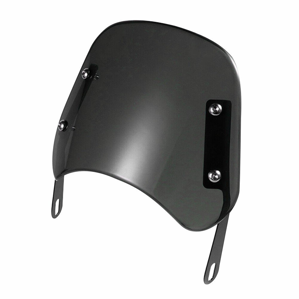 Universal Motorcycle Headlight Fairing Windscreen Windshield Round 5-7” Black